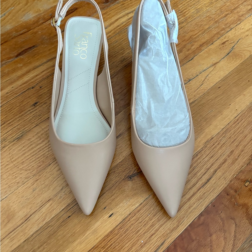 Franco Sarto Tan Pointed Toe Heels